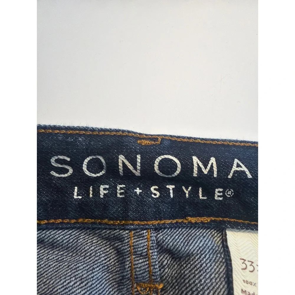 Sonoma Life Style Men's Dark Wash Straight Leg Jeans‎ Waist 33 Length 30